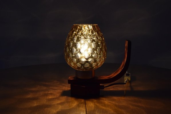 Mid-Century Wood Table Lamp from Drevo Humpolec, 1960s-TZ-848548