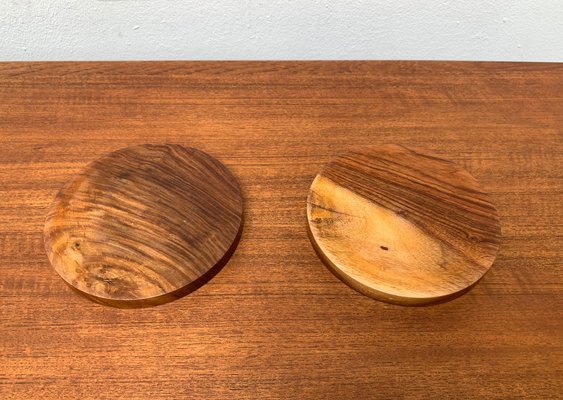 Mid-Century Wooden and Ceramic Plates, 1960s, Set of 2-UAH-1334572