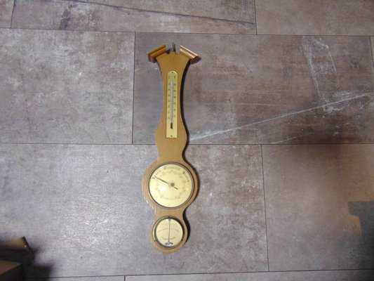 Mid-Century Wooden Barometer, Hygrometer, Thermometer, 1960s-CAQ-833531