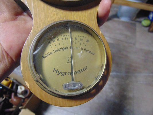 Mid-Century Wooden Barometer, Hygrometer, Thermometer, 1960s-CAQ-833531