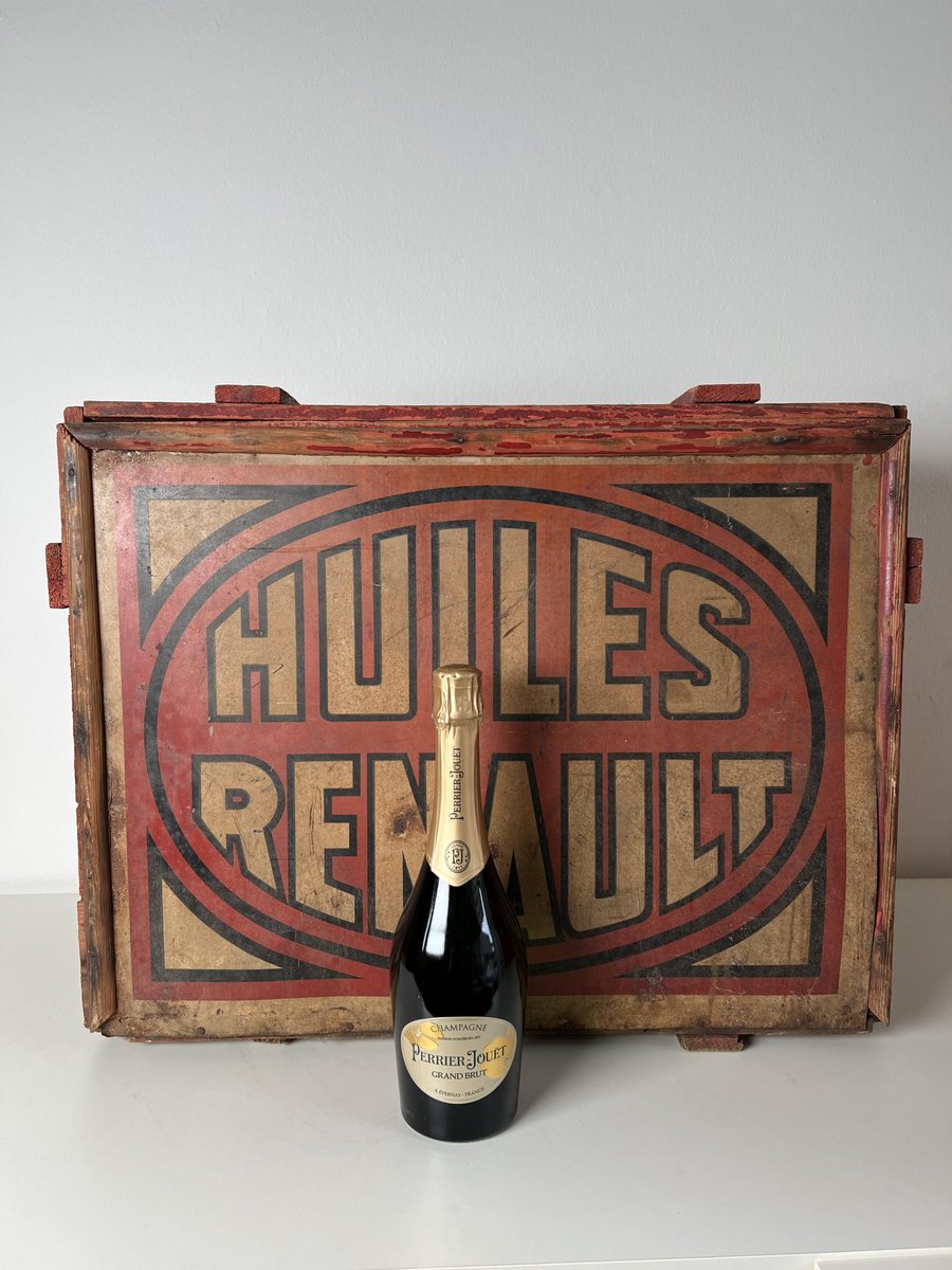 Mid-Century Wooden Box from Huiles Renault