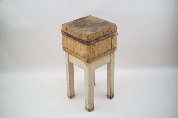 Mid-Century Wooden Butcher's Block, 1950s-KQB-1087836