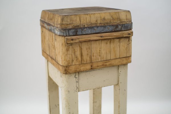 Mid-Century Wooden Butcher's Block, 1950s-KQB-1087836