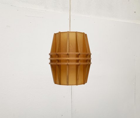 Mid-Century Wooden Cocoon Pendant Lamp-UAH-934823