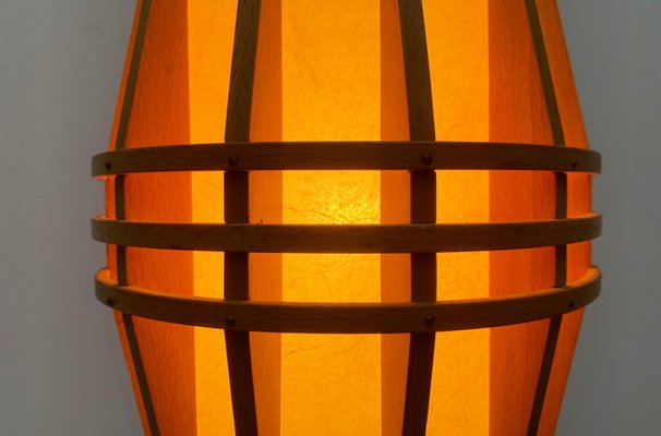 Mid-Century Wooden Cocoon Pendant Lamp-UAH-934823