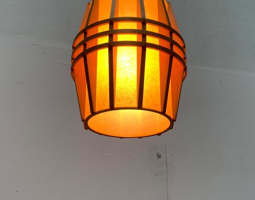 Mid-Century Wooden Cocoon Pendant Lamp-UAH-934823