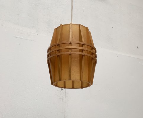 Mid-Century Wooden Cocoon Pendant Lamp-UAH-934823