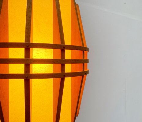 Mid-Century Wooden Cocoon Pendant Lamp-UAH-934823