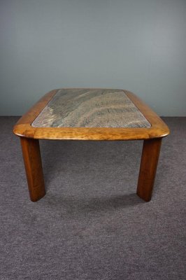 Mid-Century Wooden Coffee Table with Marble Top-HPP-1286094