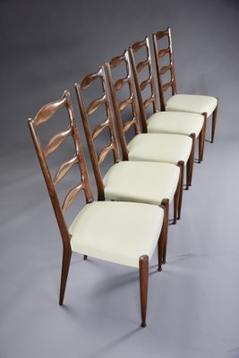 Mid-Century Wooden Dining Chairs by Paolo Buffa, Set of 5-IEI-1122303