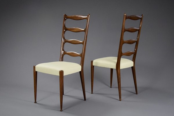 Mid-Century Wooden Dining Chairs by Paolo Buffa, Set of 5-IEI-1122303