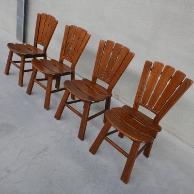 Mid-Century Wooden Dining Chairs, Set of 4-JRP-999166