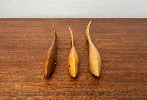 Mid-Century Wooden Fish Bottle Openers, 1960s, Set of 3-UAH-2020660