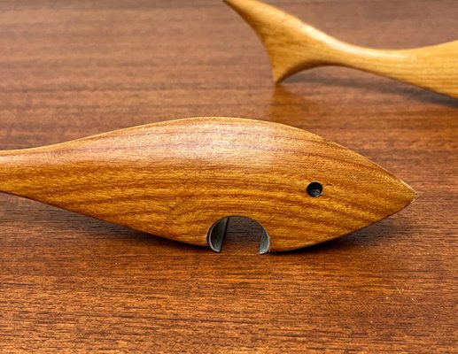 Mid-Century Wooden Fish Bottle Openers, 1960s, Set of 3-UAH-2020660