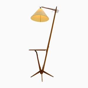 Mid-Century Wooden Floor Lamp from ULUV, Czechoslovakia, 1950s-TZ-1123945