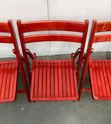 Mid-Century Wooden Folding Chair, 1960s, Set of 4-UAH-1438729