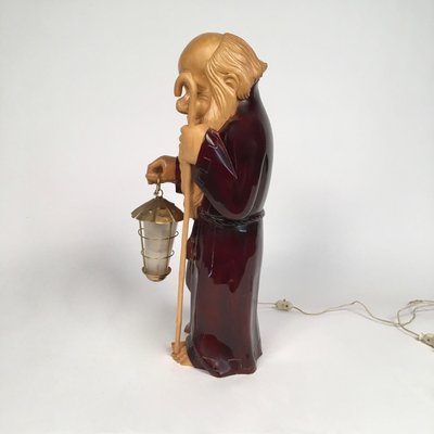 Mid-Century Wooden Monk Lamp by Aldo Tura for Macabo, Italy, 1950s-LYQ-1171800