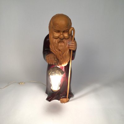 Mid-Century Wooden Monk Lamp by Aldo Tura for Macabo, Italy, 1950s-LYQ-1171800