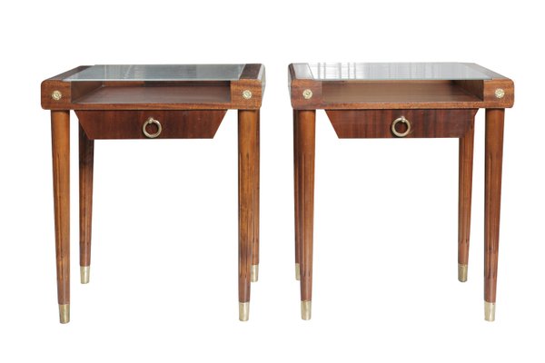 Mid-Century Wooden Nightstands, Set of 2-PSQ-2023674