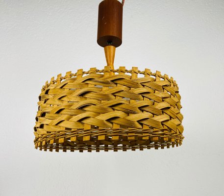 Mid-Century Wooden Pendant Lamp, Sweden, 1960s-PUK-933482