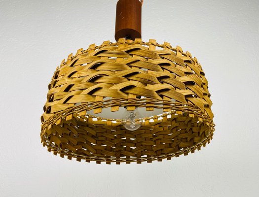 Mid-Century Wooden Pendant Lamp, Sweden, 1960s-PUK-933482