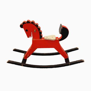 Mid-Century Wooden Rocking Horse-JWH-581160