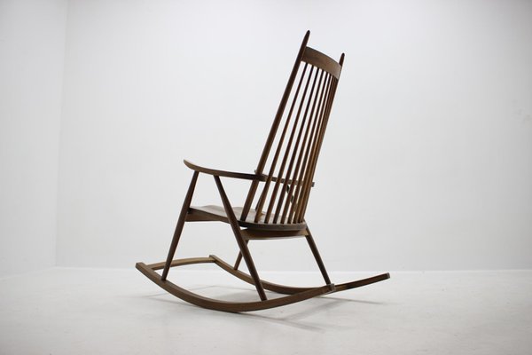 Mid-Century Wooden Scandinavian Style Rocking Chair, 1960s-TZ-848550