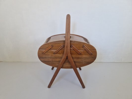 Mid-Century Wooden Sewing Box, 1950s-DGW-2021487