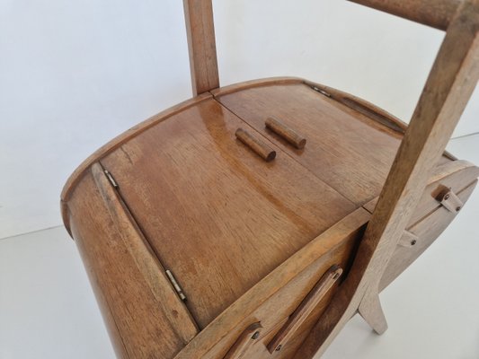 Mid-Century Wooden Sewing Box, 1950s-DGW-2021487