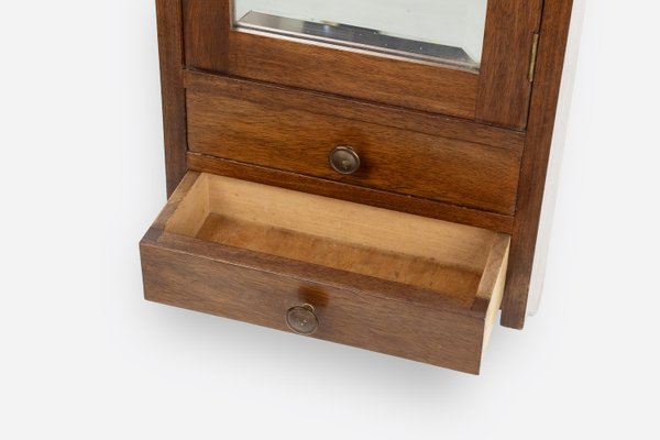 Mid-Century Wooden Shaving Cabinet with Mirror, 1900s-YSY-2024526