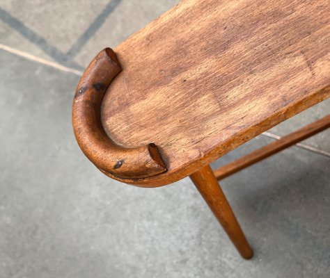 Mid-Century Wooden Shoe Shine Stand Stool, 1950s-UAH-1811389