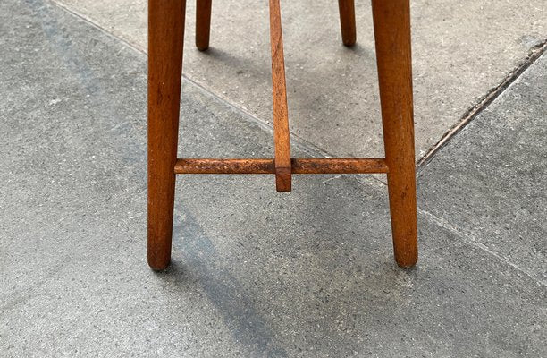 Mid-Century Wooden Shoe Shine Stand Stool, 1950s-UAH-1811389