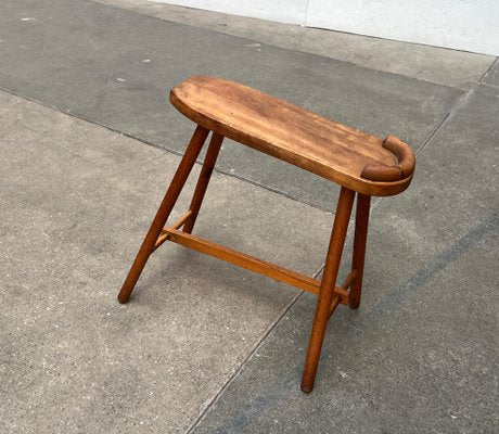 Mid-Century Wooden Shoe Shine Stand Stool, 1950s-UAH-1811389