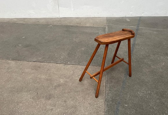 Mid-Century Wooden Shoe Shine Stand Stool, 1950s-UAH-1811389