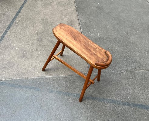 Mid-Century Wooden Shoe Shine Stand Stool, 1950s-UAH-1811389