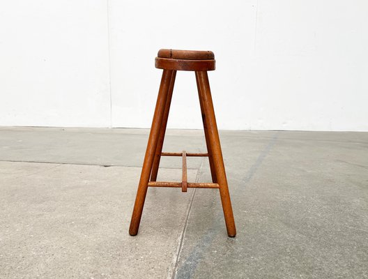 Mid-Century Wooden Shoe Shine Stand Stool, 1950s-UAH-1811389