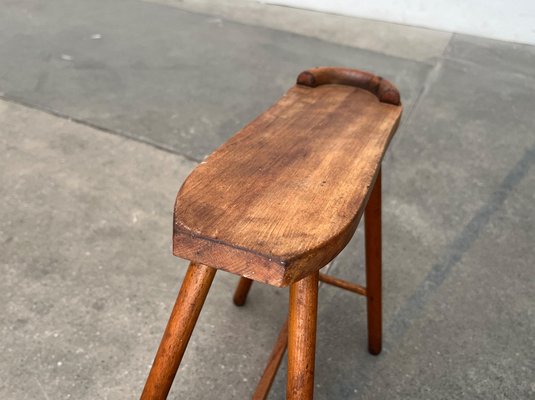 Mid-Century Wooden Shoe Shine Stand Stool, 1950s-UAH-1811389