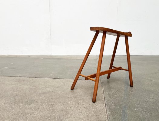 Mid-Century Wooden Shoe Shine Stand Stool, 1950s-UAH-1811389