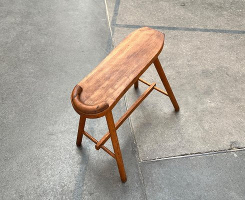 Mid-Century Wooden Shoe Shine Stand Stool, 1950s-UAH-1811389