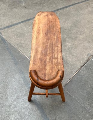 Mid-Century Wooden Shoe Shine Stand Stool, 1950s-UAH-1811389