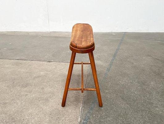 Mid-Century Wooden Shoe Shine Stand Stool, 1950s-UAH-1811389