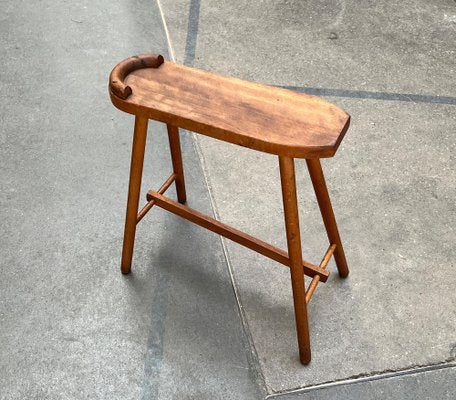 Mid-Century Wooden Shoe Shine Stand Stool, 1950s-UAH-1811389