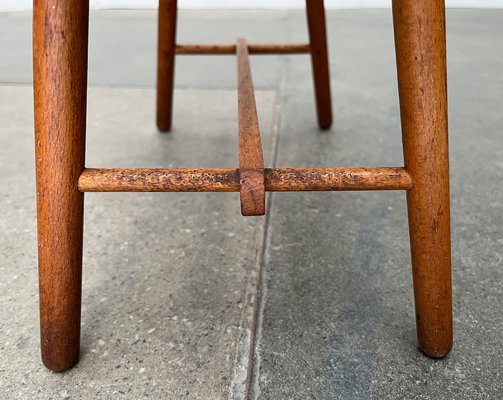 Mid-Century Wooden Shoe Shine Stand Stool, 1950s-UAH-1811389