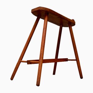 Mid-Century Wooden Shoe Shine Stand Stool, 1950s-UAH-1811389