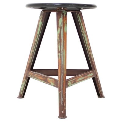 Mid-Century Wooden Stool, 1950s-TZ-970530