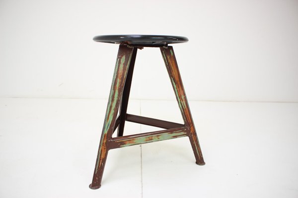 Mid-Century Wooden Stool, 1950s-TZ-970530