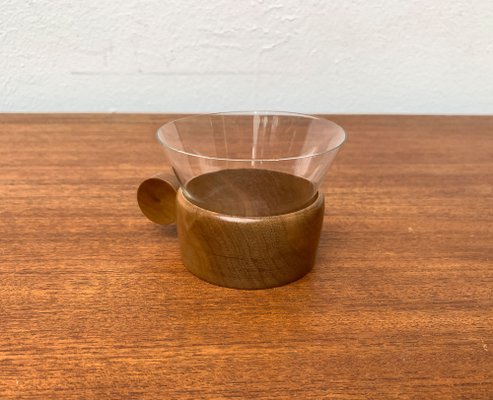 Mid-Century Wooden Tea Glasses, 1960s, Set of 5-UAH-1355308