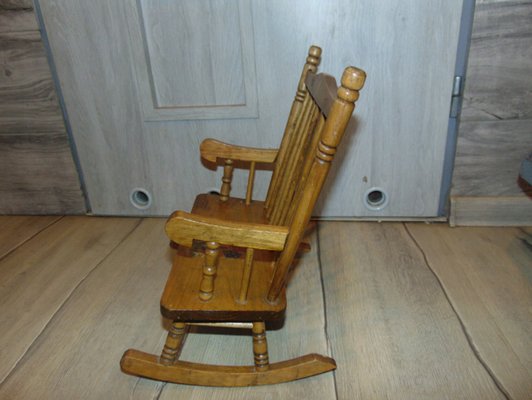 Mid-Century Wooden Toy Rocking Chair-CAQ-645629