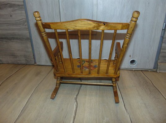 Mid-Century Wooden Toy Rocking Chair-CAQ-645629