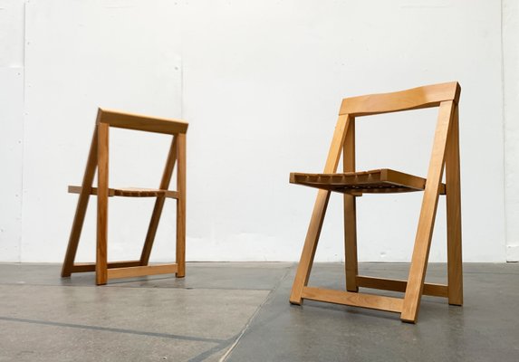 Mid-Century Wooden Trieste Folding Chairs by Aldo Jacober, 1960s, Set of 2-UAH-1449750